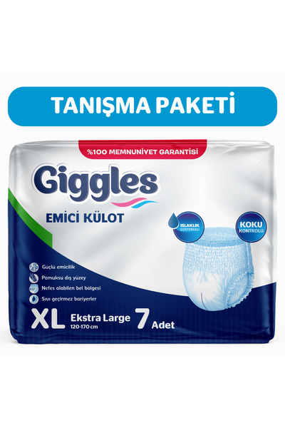 giggles Yetişkin Emici Külot Bez Ekstra Büyük Boy (Ekstra Large) Bel Boyu 120...