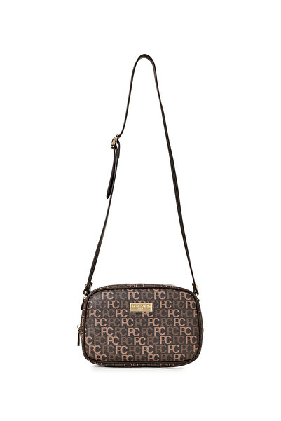 Pierre Cardin Coffee Tramlı Alphabet Women's Crossbody Bag 05Po22Y1538