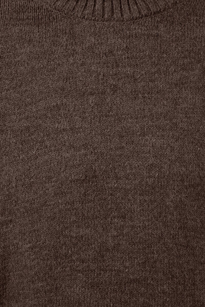 Trendyol Collection Nerzfarbener, weicher, strukturierter Strickpullover mit weitem Schnitt TWOAW25KZ00168