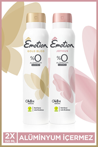 Emotion Gold Bliss & Joyous Kadın Vegan Deodorant Tanışma Seti 2x150 Ml Leke Bırakmaz