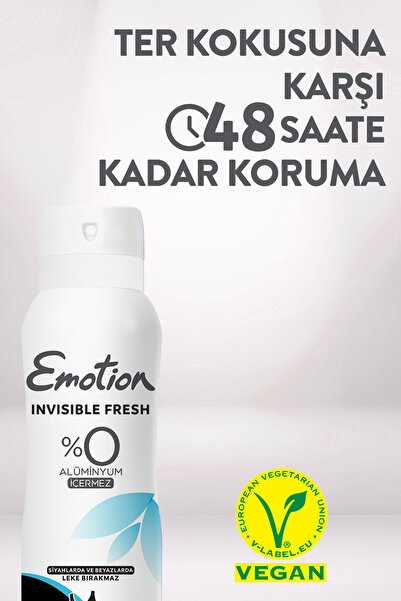 Emotion Kadın Vegan Deodorant 150 Ml 4'lü Set (Bloom,Floral,Violet,Invisible Freh) Leke Bırakmaz