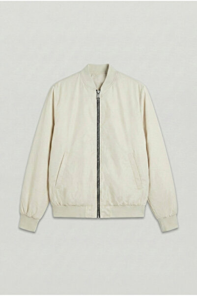 ablukaonline Ανδρικό μπουφάν Bomber σε μπεζ χρώμα - Basic Model