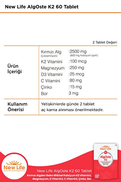 New Life Algoste K2 60 Tablets