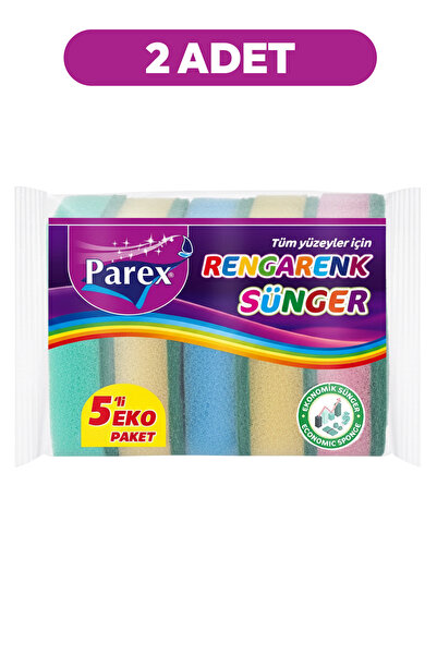 Parex Šareni set od 5 ravnih sunđera, dvostruko pakovanje