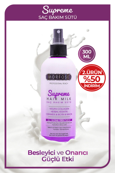 Morfose Supreme Saç Bakım Sütü 300 ml - Isıya Karşı Koruma, Nemlendirme ve Parlaklık