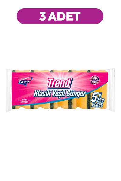 Parex Trend Classic valovita spužva, 5 komada, trostruko pakovanje