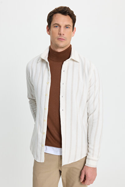 Tudors Men's Slim Fit slim fit button down striped lumberjack shirt