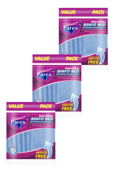 Parex Microfiber Bath Cloth (Microfiber Cleaning Cloth Gift) Triple Pack