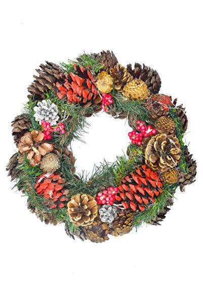 Waldern Christmas Door Ornament Door Wreath Natural Door Ornament Christmas Decoration