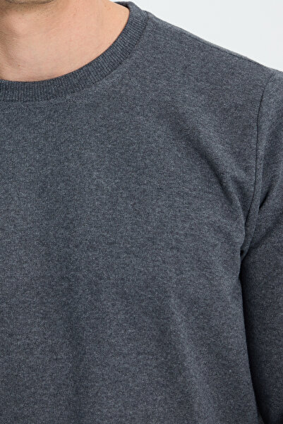 Tudors Men's Relax Fit Cotton 2 Thread Soft Textured Crew Neck Smoked Tracksuit Set