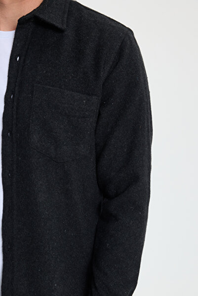 Tudors Men's Regular Fit Classic Cut Straight Pocket Dark Anthracite Lumberjack Shirt