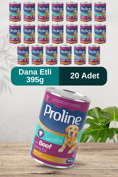 Pro Line Dana Etli Pate İçinde Et Parçacıklı Köpek Konservesi 395gr x 20 Adet