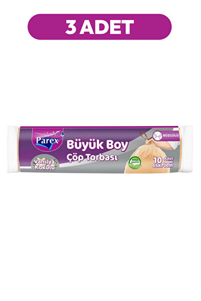 Parex 3lü Büzgülü Vanilya Kokulu Çöp Torbası Büyük