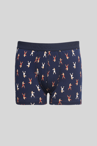 AC&Co / Altınyıldız Classics Чоловічий преміум бавовняний темно-синій 3-пакет еластичних боксерів (весільний набір) Весільний набір