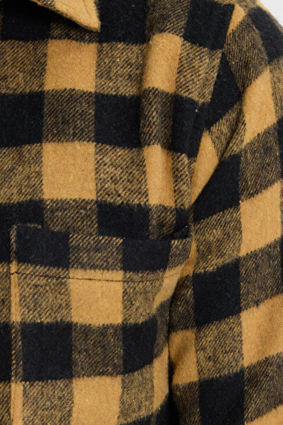 Tudors Men's slim fit long sleeve plaid checkered winter woodcutter shirt with pockets