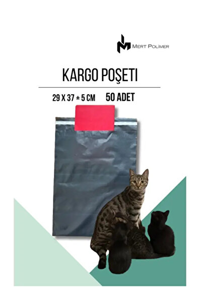 Mert Polimer Kargo Poşeti (OPAK) Fatura Cepsiz 29*37+5 Cm (50 ADET)