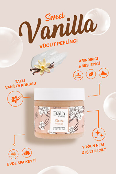 THE BATH FACTORY Nemlendirici ve Arındırıcı Sweet Vanilla Vücut Peelingi 300 gr