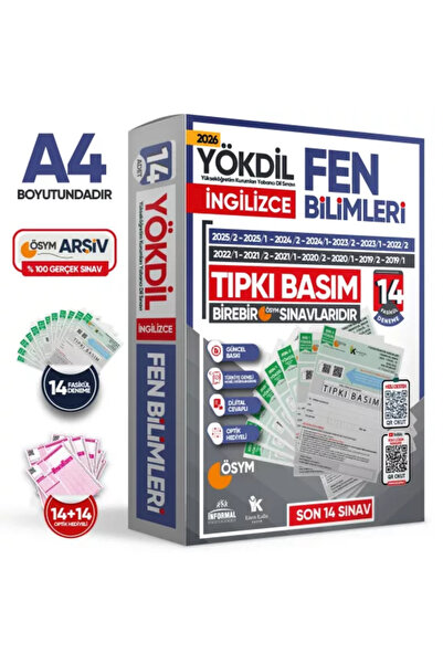 Karakutu Yayınları 2026 YÖKDİL İngilizce FEN BİLİMLERİ ÖSYM Çıkmış Soru Tıpkı...