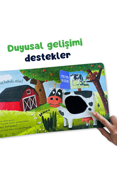 Sincap Kitap İlk Dokun Hisset Kitabım Çiftliğe Dokun | Eğitici Bebek Kitabı | 0-3 Yaş
