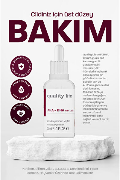 Quality Life Aha Bha Serum Canlandırıcı Cilt Tonu Eşitleyici Kırmızı Peeling  Glikolik Salisilik Asit Cilt Serumu