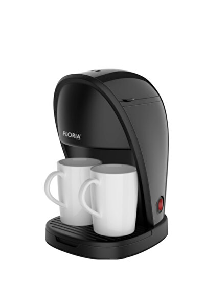 Floria Aparat de cafea ZLN9297, filtru din nailon, cană de măsurare, 2 căni incluse, negru