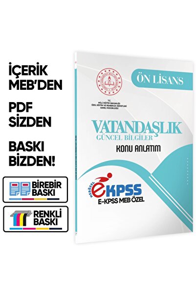 Karakutu Yayınları 2026 MEB Özel EKPSS Önlisans-Ortaöğretim VATANDAŞLIK-Günce...