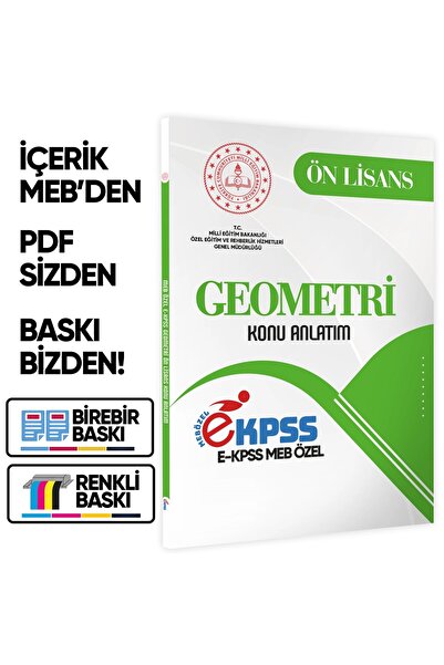 Karakutu Yayınları 2026 MEB Özel EKPSS Önlisans-Ortaöğretim GEOMETRİ Konu Anl...