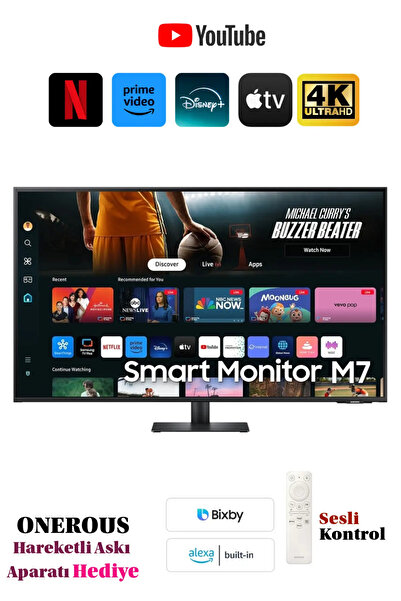 Samsung 4k Uhd Akıllı Tv-monitör 109 Ekran 43" Wi-fi Bağlantı Smart Slim Monitör
