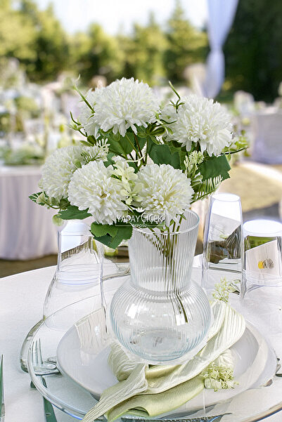 Yapay Çiçek Deposu Floare Artificială Top Cacatuză 7 buc. Mini Minge de Zăpadă 35 cm Alb