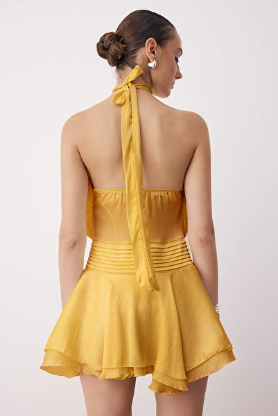 Trendyol Collection Yellow Straight Short / Mini Woven Dress Twoss25El00894