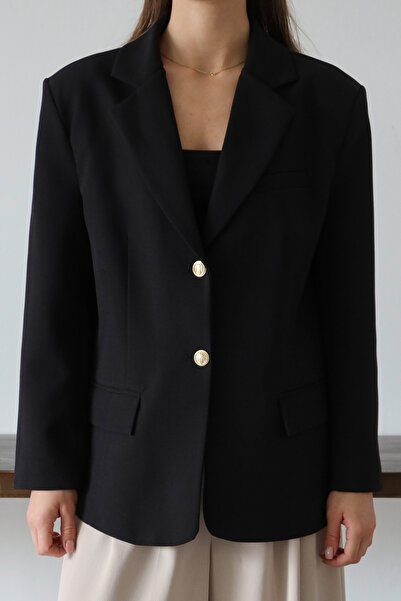 Trendyol Collection Černá bunda s normálním střihem a tkaným vzorem TWOAW26BC00040