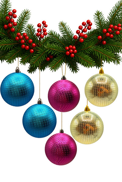 Waldern Christmas pine tree ornament mix 8 cm figured matte 6-piece cute ball
