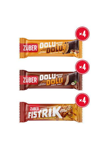 Züber Dolu Dolu Meyve Bar ve Fıstrık Paketi 30g x 12 Adet