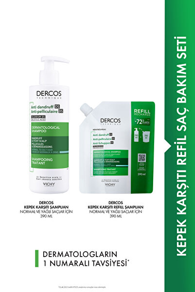 Vichy Normal ve Yağlı Saçlar İçin Kepek Karşıtı Refill Saç Bakım Seti