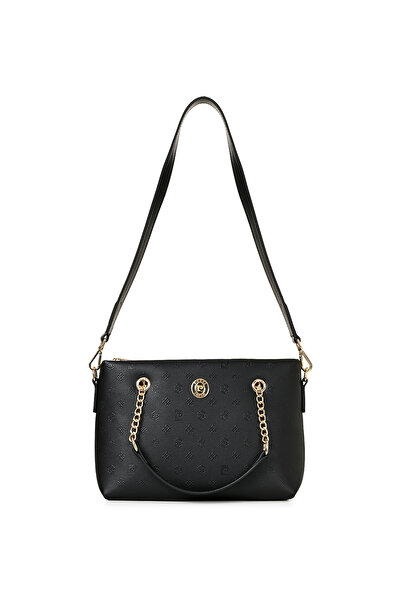 Pierre Cardin Black Print Women's Crossbody Bag 05Po22Y1561