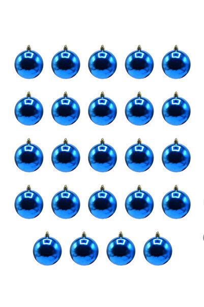 Waldern 6 Pieces 10 cm Shiny Christmas Tree Ornament Cute Ball Blue