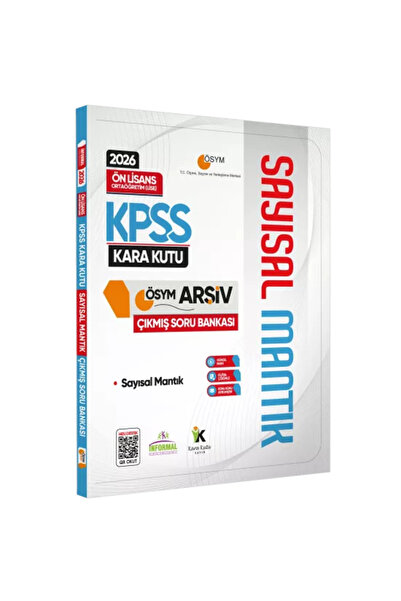 Karakutu Yayınları 2026 KPSS Önlisans/Ortaöğretim SAYISAL MANTIK Kara Kutu ÖS...