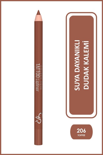 Golden Rose Tattoo Lipliner No: 206 Toffee - Suya Dayanıklı Uzun Süre Kalıcı ...