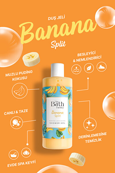 THE BATH FACTORY Nemlendirici Ve Besleyici Banana Split Duş Jeli 400 ml