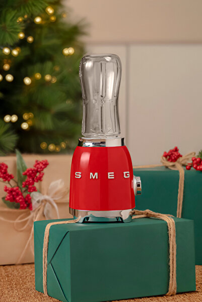 SMEG 50's Style Retro Smoothie Blender Red Pbf01rdeu - Double Bottle