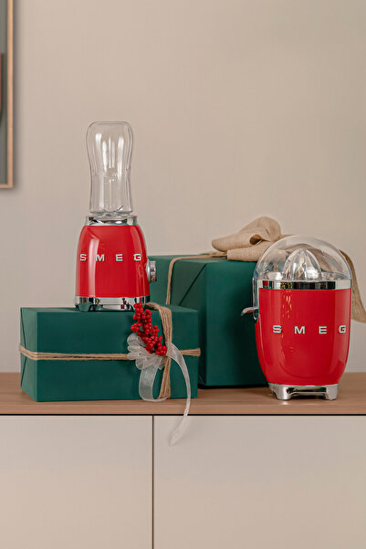 SMEG 50's Style Retro Smoothie Blender Red Pbf01rdeu - Double Bottle