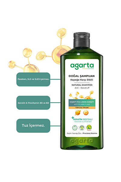 Agarta Doğal Kepeğe Karşı Etkili Şampuan 400 ml (VEGAN,TUZSUZ)