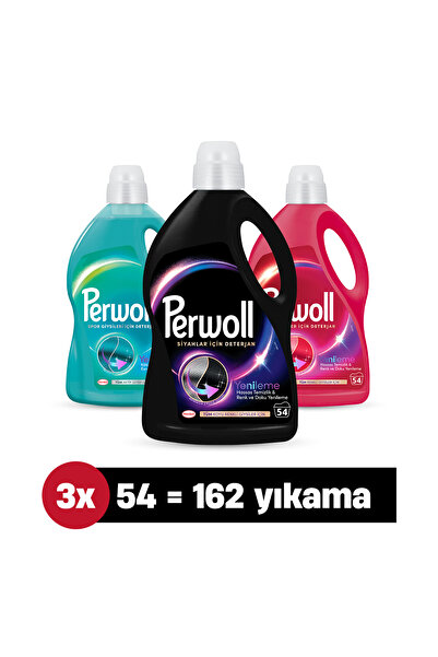 Perwoll Hassas Sıvı Çamaşır Deterjanı 2,97L 3' lü set : x1 Siyah, x1 Sport, x...
