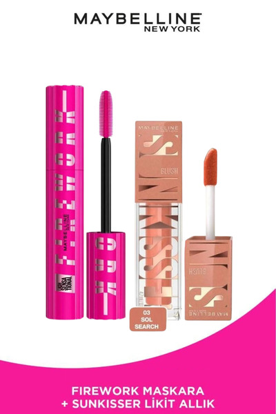 Maybelline New York Firework Maskara & Sunkisser Işıltılı Likit Allık 03 Sol ...