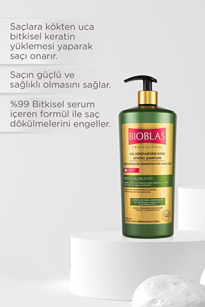 Bioblas Onarıcı Bakım Saç Dökülmesine Karşı Phytokeratin Şampuan 1.000 Ml - Keratin Bakım, Yıpranmış Saçlar