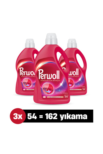 Perwoll Hassas Sıvı Çamaşır Deterjanı Renkliler 2.97L x 3'lü Set (162 Yıkama)