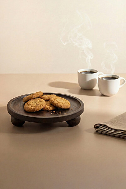 TRENDYOLMİLLA HOME Wooden Round Presentation Stand Natural (25 cm) Tphaw26Tbk00057