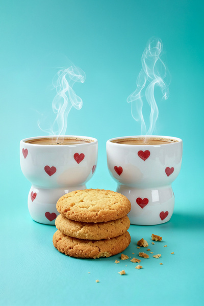 TRENDYOLMİLLA HOME 2-Piece Ceramic Heart Printed Design Mug Tphaw26Up00007