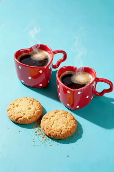 TRENDYOLMİLLA HOME Set de 2 căni din ceramică cu imprimeu Pauntiye și mâner î...