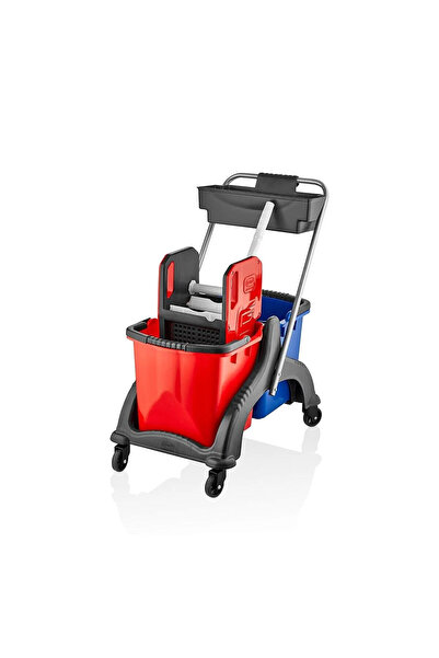 Genel Markalar Professional Çift Kovalı Temizlik Seti Plastik Plastik Presli Kat Arabası.